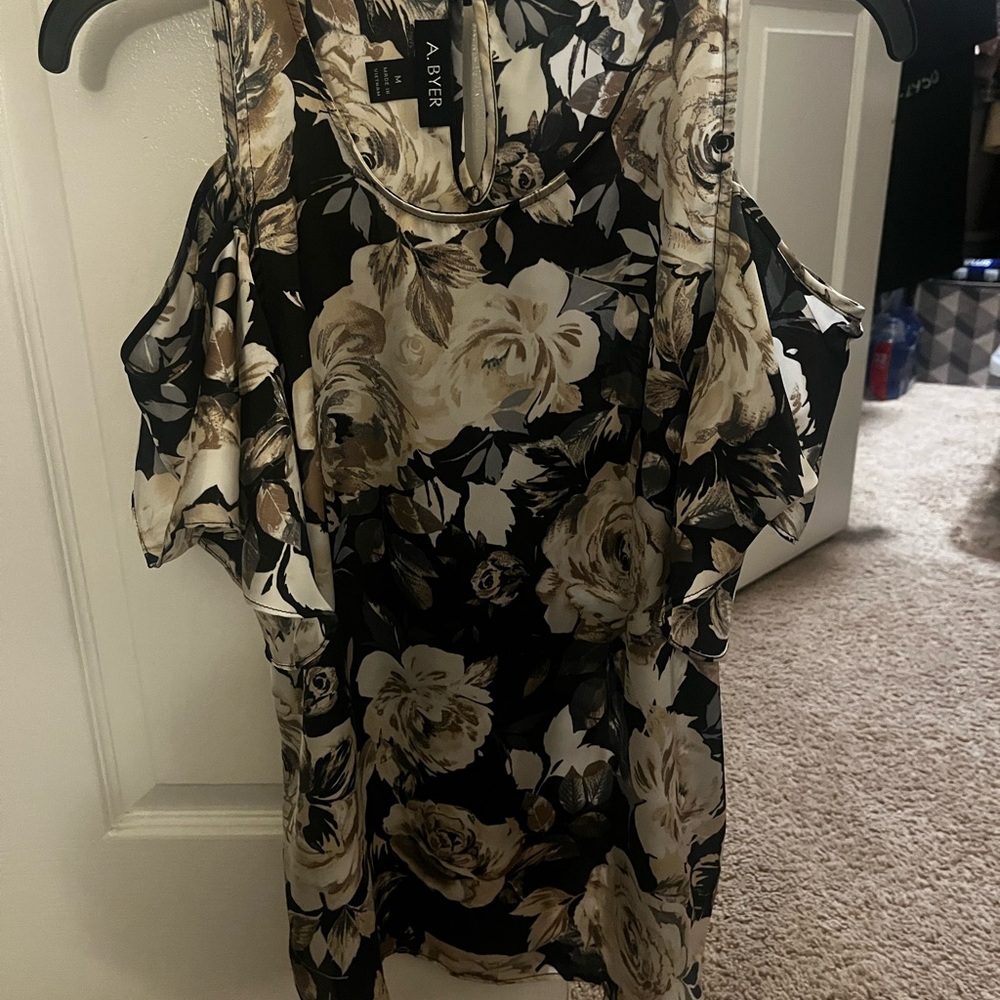 A. Byer Black Floral Women's Too